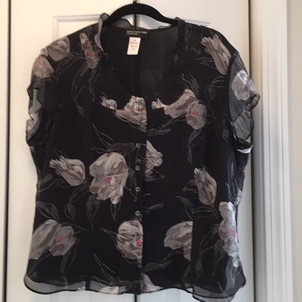 Sheer, really pretty button blouse.